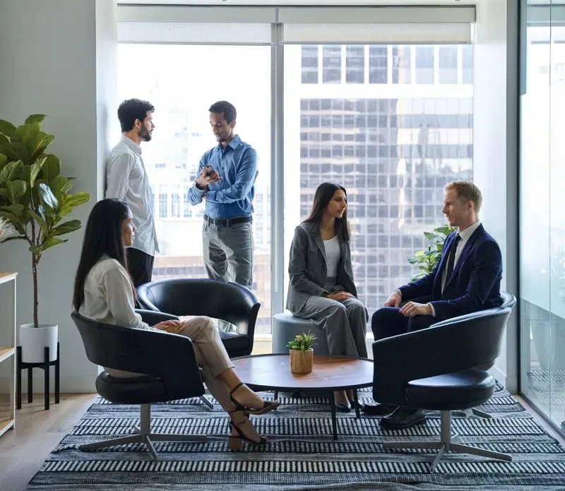 ICP researchers meeting to assess a complex business situation
